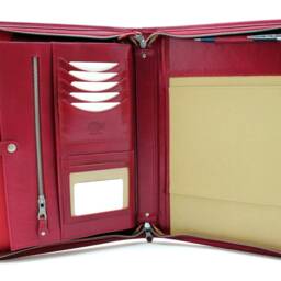Red Leather Padfolio, Portfolio For Women, 3 Year Anniversary Gifts Boyfriend Girlfriend, 3rd Gift Wife - thumbnail 3