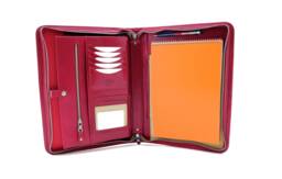 Red Leather Padfolio, Portfolio For Women, 3 Year Anniversary Gifts Boyfriend Girlfriend, 3rd Gift Wife