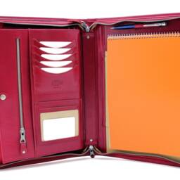 Red Leather Padfolio, Portfolio For Women, 3 Year Anniversary Gifts Boyfriend Girlfriend, 3rd Gift Wife - thumbnail 2