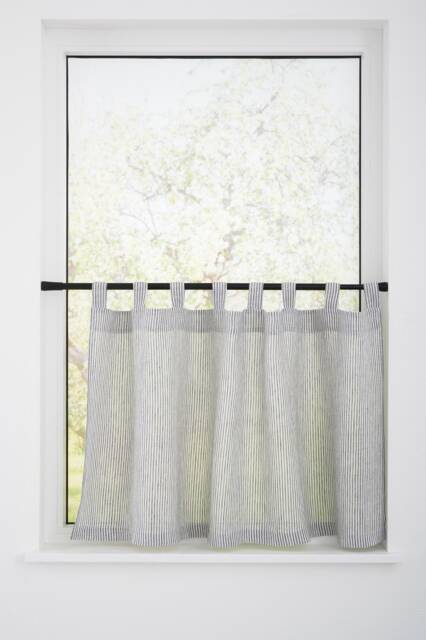 Linen Curtains Tab Top For Kitchen, Light Filtering Drapery, Natural French Style Valances, Farmhouse Rustic Window Drapes, Cabinet Skirt - image 1
