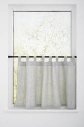 Linen Curtains Tab Top For Kitchen, Light Filtering Drapery, Natural French Style Valances, Farmhouse Rustic Window Drapes, Cabinet Skirt