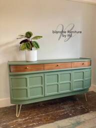 Luxurious Large Curved Sideboard, By Nathan in Bayberry Green - thumbnail 2