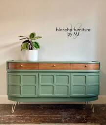 Luxurious Large Curved Sideboard, By Nathan in Bayberry Green