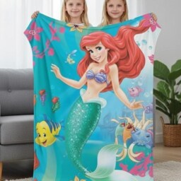 Personalized The Little Mermaid Blanket, Ariel Princess Disneyland Princess, Baby Girl Birthday Gift - thumbnail 2