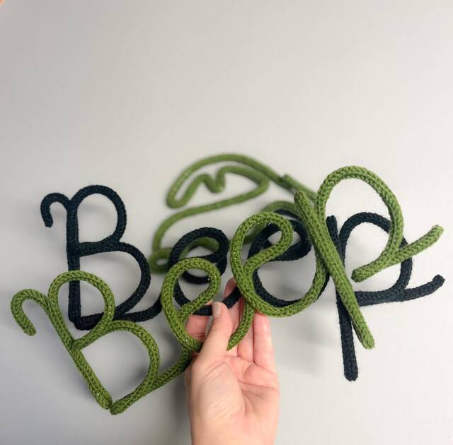 Knitted Wire Car & Word Art Kids Room Decor - image 1
