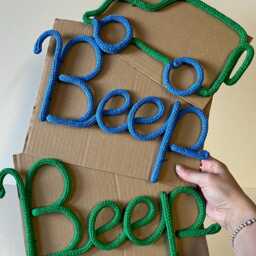 Knitted Wire Car & Word Art Kids Room Decor - thumbnail 2