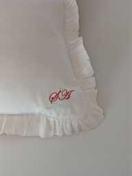 Handmade in The UK Frilled Cotton Pillowcases With Monograms - thumbnail 1