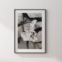 Canada Map - Black & Grey Abstract Painting Of Wall Art Print Traval Poster - thumbnail 2