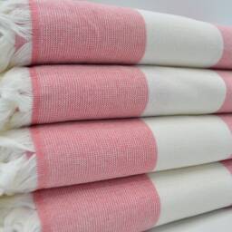 "Terry Towel, Fuchsia & White Peshtemal, Turkish Towel, Peshtemal, Ultra Soft Towel, Towel, 38""x67" - thumbnail 3