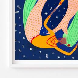 Bohemian Art, Colourful Wall Art Poster For Girls Room, Mermaids Decor, Twin Sister Gift, Under The Sea Nursery Blue Posterfor Mother - thumbnail 3