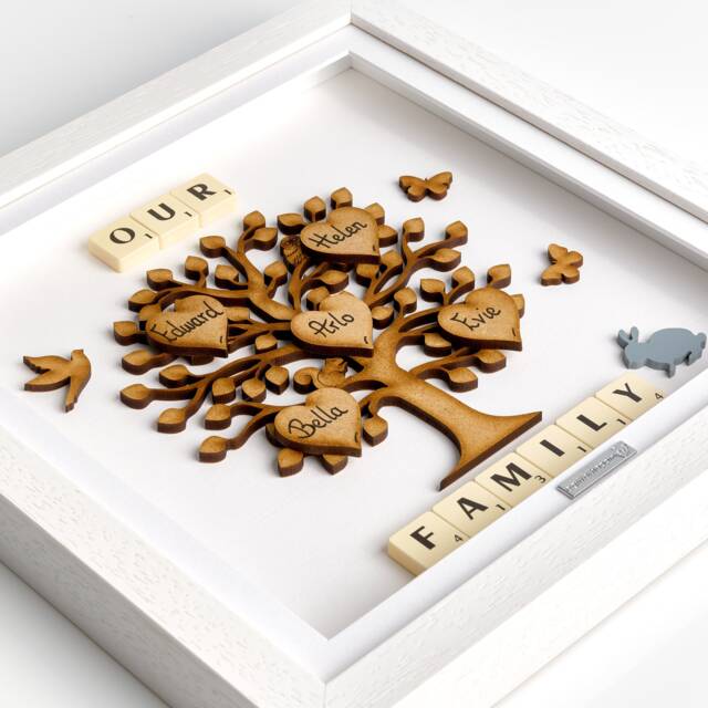 Gift For Mothers Day, Mum Gift, Mothers Day, Family Tree Present, Birthday Framed Tree, Mummy - image 1