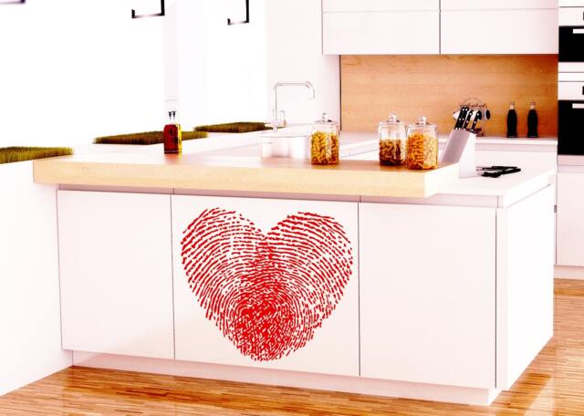 Wall Decals Heart From Human Fingerprints Decal Vinyl Sticker Home Decor Bedroom Art Interior Window Valentine's Day Na99 - image 1