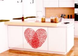 Wall Decals Heart From Human Fingerprints Decal Vinyl Sticker Home Decor Bedroom Art Interior Window Valentine's Day Na99 - thumbnail 1