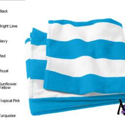 Embroidered Beach Towel, Pool Personalized Striped Cabana Towel - thumbnail 3