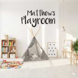 Personalised Name Playroom Wall Sticker - Decal For Childrens Bedroom Or Play Area