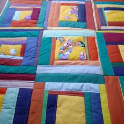 Baby Blanket Handmade Quilt Modern Children Bed Throw - thumbnail 3