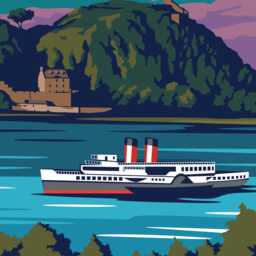 Dumbarton Rock Print - Western Scotland Waverley Paddle Steamer - thumbnail 3