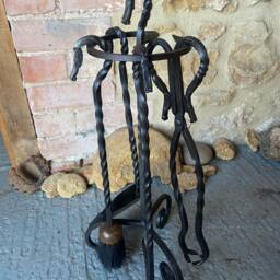Horse's Head, Equine Fireplace Companion Set, 4 Piece Poker, Tongs, Dustpan & Brush With Stand - thumbnail 3