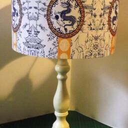 Blue Dragon Lampshade Vintage Chinese Style Light Shade - thumbnail 4