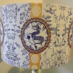 Blue Dragon Lampshade Vintage Chinese Style Light Shade - thumbnail 2