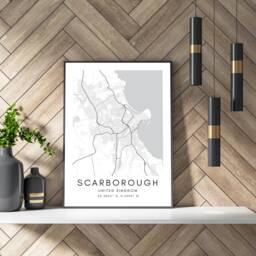 Scarborough Map Print Minimalist UK Travel Art - thumbnail 3