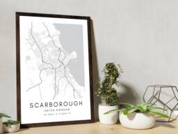 Scarborough Map Print Minimalist UK Travel Art - thumbnail 1
