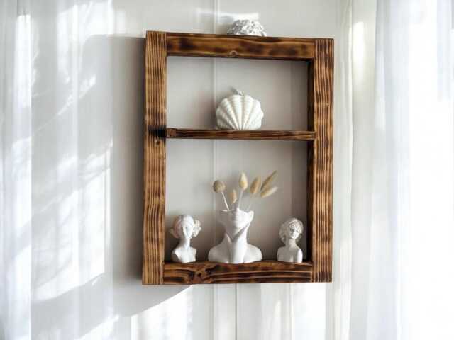 Floating Shelves Decor Rustic Wall Shelf Handmade Wood Shelving Unit Minimalist Home & Gift - image 1