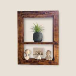 Floating Shelves Decor Rustic Wall Shelf Handmade Wood Shelving Unit Minimalist Home & Gift - thumbnail 3
