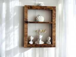Floating Shelves Decor Rustic Wall Shelf Handmade Wood Shelving Unit Minimalist Home & Gift - thumbnail 1