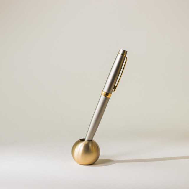 Solid Brass Pen Pot - Modern Desk Accessory - image 1