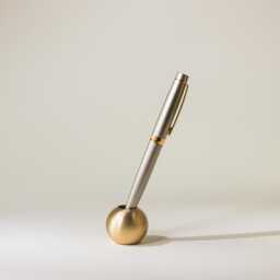 Solid Brass Pen Pot - Modern Desk Accessory