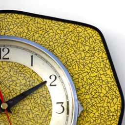 Retro Yellow Wall Clock - 26cm New Handmade Formica Style Mid Century Vintage French Gift Off The Clocks - thumbnail 3