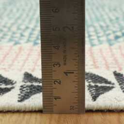 Hand Block Printed Cotton Runner Rug, Green Boho Hallway Decor - thumbnail 4