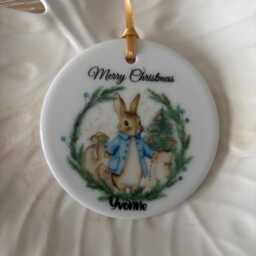 Personalised Bunny Stocking, Custom Holiday Keepsake, Special Delivery Gift Bag, Linen Christmas Sack - thumbnail 2