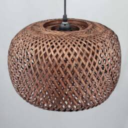 Handwoven Bamboo Pendant Light Rustic Chandelier Lighting - thumbnail 2