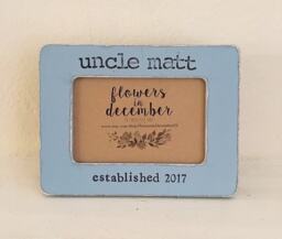 Personalized Uncle Picture Frame Hand Stamped, Distressed Wood