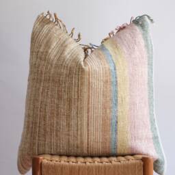 "Handmade Karen Hemp Pillow Cover Vintage Tribal Design - 26"" X 26" - thumbnail 2