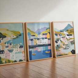 Set Of 3 Isle Skye Posters, Scotland Travel Prints, Highland Wall Art Set, Landscape Poster Nature Decor Gift - thumbnail 2