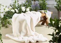 Handmade Cream Faux Fur Throw - Vegan Suede Blanket