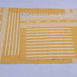 Multiple Sizes Yellow & White Stripes Handmade Cotton Rug Dhurrie - Colour - thumbnail 2