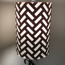 Laser-Cut Wood & Canvas Lampshade in Maple - Dash Mesh Design Available Bamboo, Mahogany, Walnut, Zebrawood & More - thumbnail 3