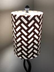 Laser-Cut Wood & Canvas Lampshade in Maple - Dash Mesh Design Available Bamboo, Mahogany, Walnut, Zebrawood & More