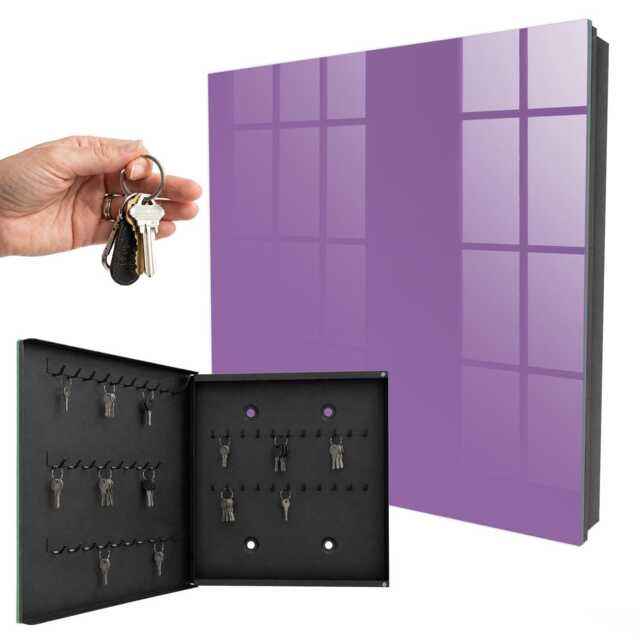 Violet Wall Mounted Key Cabinet, Purple Box For Home, Minimalist Backgrounds & Patterns, Lovers Of Elegance Modernity - image 1