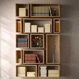 Wall Hanging Bookshelf With Floating Shelves For Living Room - thumbnail 2