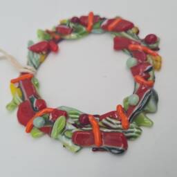 Fused Glass Christmas Wreath Decorations Handmade Tree Home D??cor Bespoke Unique & Gorgeous Cornish Gifts - thumbnail 3