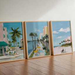 Set Of 3 Sarasota Posters, Florida Travel Prints, Coastal Wall Art Sets, Beach Decor Sunshine State Print - thumbnail 2