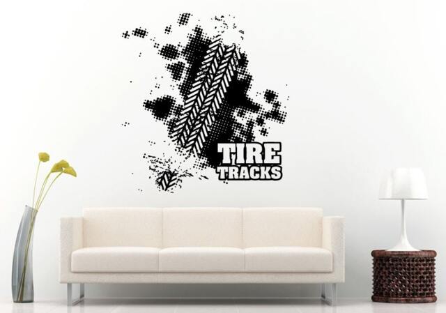 Off Road Sport Utility Vehicle Mountains Rocks Dirt 4 X Tire Tracks Skid Marks Wall Decal Vinyl Sticker Mural Room Decor L835 - image 1