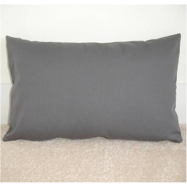 "10x16 Tempur Travel Pillow Cover With Zip 40x26cm Plain Block Solid Dark Grey Gray Colour Bolster Oblong Cushion Case Sham 16""x10" - image 1