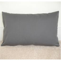 "10x16 Tempur Travel Pillow Cover With Zip 40x26cm Plain Block Solid Dark Grey Gray Colour Bolster Oblong Cushion Case Sham 16""x10" - thumbnail 1