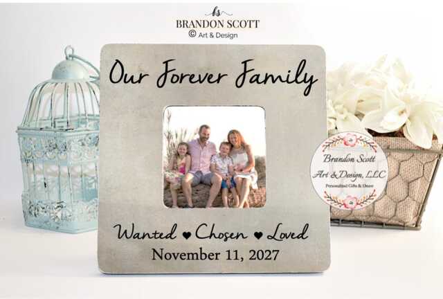 Personalized Adoption Picture Frame Day Gift, Adoption Day, Family Gift - image 1